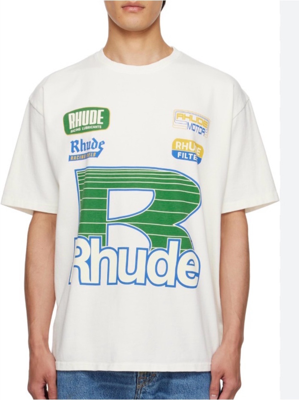 RHUDE Racing Graphic T-Shirt Made in USA 100% Cotton Designer Streetwear Medium